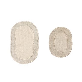 Home Weavers Double Ruffle Collection 100% Cotton Bathroom Rugs Set, Washable Rug, Extra Soft and Absorbent Bath Rug, Kitchen Mat, Bath Mat Set, Bath Floor Mat Non Slip, 2 Piece Set(S+M), Ivory