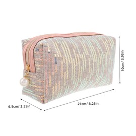 Baluue Sequin Cosmetic Bag for Women Cute Glitter Makeup Organizer Portable Toiletry Bag for Travel Ample Space for Daily Use and