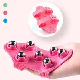 360 degree rotating massage ball, magnetic ball, acupressure glove, full body mini glove massage, self massage ball household blue