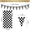 4 Pack Black White Checkered Party Decoration Set, 2 Pack