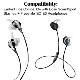 DMZHY 3 Pairs Earbud Tips Replacement Earbud Tips Earbuds Replacement Tips Ear Tips Silicone Replacement Pads Ear Covers Fit for Bose Soundsport Stayhear+ IE3 IE2 Headphones Earbuds Rubber Tips SML