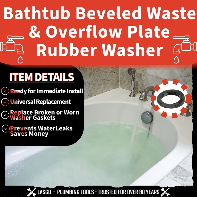 LASCO 02-3027 Bathtub Sponge Gasket for Waste And Overflow Plate,