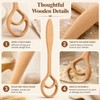 2 Pcs Wooden Danish Dough Whisks for Sourdough Bread, 12.6