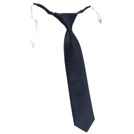 TigerTie Plain Children's Tie Pre-Tied with Elastic Band, charcoal