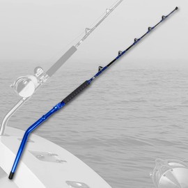 Bent Butt Fishing Rod 2-Piece Trolling Rod Saltwater Offshore Heavy Roller Rod Conventional Boat Big Game Pole(6'6" 80-120 lbs)