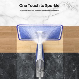 Spray Mop for Floor Cleaning, Xlife Wet Dry Mop with 2pcs Washable Pads and 1 Scraper for Kitchen Wood Floor Hardwood Laminate Ceramic Tiles Floor Dust Cleaning-Blue