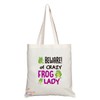 Coralgraph Inc TB269 Beware Crazy Frog Lady Novelty Present Gift