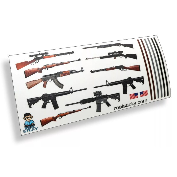 Real Sticky R/C Scale Gun Rack Sticker Sheet RC Car