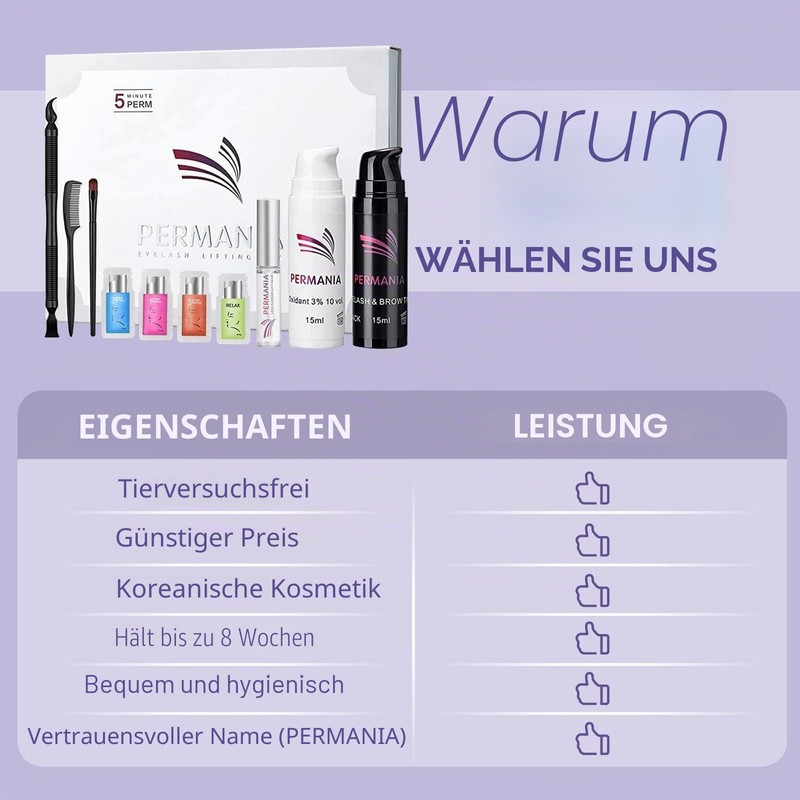 PERMANIA Eyelash Lifting Set with Black Colour, Eyebrow Lifting Set