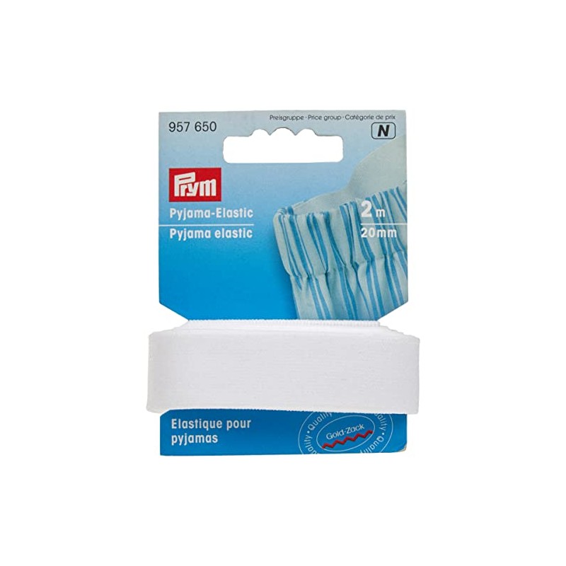 Prym Elastic, 7% EL, 93% PA, White, 1.86 x 6.7