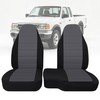 GXARTS 2Pcs 60/40 Cloth High Back Bench Seat Cover Black/Charcoal
