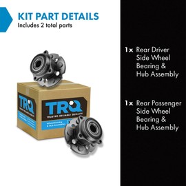 TRQ Rear Wheel Hub Bearings Assembly Set Compatible with 2007-2013 Acura MDX 2010-2013 ZDX 2009-2015 Honda Pilot