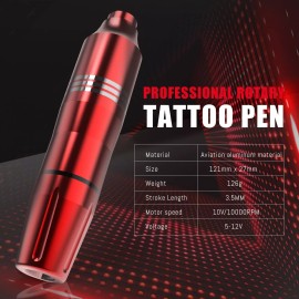 YILONG Wireless Tattoo Pen Machine Kit Complete with Power Supply Ink 10PCS Needles - 1PCS Red Pen(Not Kit)