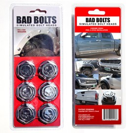 Bad Bolts Simulated Bolt Heads - Chrome Skull