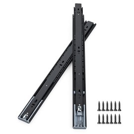 Soft Close Drawer Slides 20 Inch, Full Extension Ball Bearing Heavy Duty Drawer Slides Side Mount for Cabinet (6 Pairs, Black)
