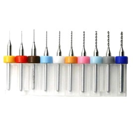 KEWAYO 10pcs PCB Drill Bits Set Spiral Flute Carbide 0.3mm-1.2mm Micro Drill Bits 1/8" Shank for Print Circuit Board Stone Dremel Jewelry CNC Punching Engraving