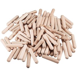 TERF® 200 Pcs Wooden Dowel Pins 8mm X 40mm Wood Dowels Solid Hard Wood Dried Fluted Beveled Hardwood Rods Furniture for Professional Carpenters DIY and Craft Projects