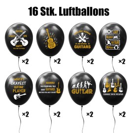 Guitar Balloons for Rock and Roll Party, 16 Pieces, Air Guitar Balloons Rockstar Decoration for Birthday Party Birthday Party