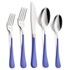Moxinox 20-Piece Blue Silverware Set, 18/0 Stainless Steel Blue Handle