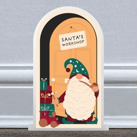 Global Designs Santas Workshop Gonk Festive Standing Wooden Christmas Door Christmas Decor