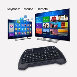 SUNGI Mini teclado inalámbrico 2.4G con teclado táctil y teclas multimedia Batería recargable de iones de litio con control remoto de mano Ratón de ai