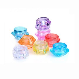 Wopanxye Pack of 16 Containers, 5 g/5 ml, Empty Transparent Small Plastic Cream Jar, for Cosmetic Jars, Lip Balm Containers, Nail Art Containers, with Screw Lid Multicoloured and 16 Pieces Mini