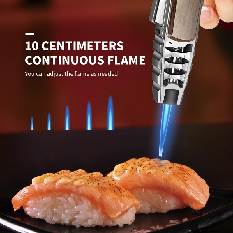 Butane Torch Lighter,Windproof Refillable Kitchen Cooking Torch,Adjustable Flame Solar Beam