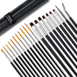Afantti 20 Pcs Fine Detail Paintbrush Micro Artist Liner Paint Brush Set | Ultra Thin Long Tip | for Miniature Acrylic Oil Watercolor Gouache Nail Face Model Painting