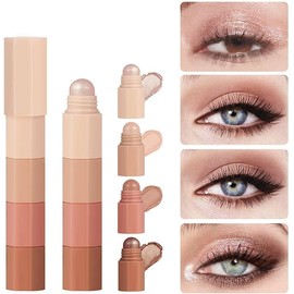 4 in 1 Matte Fine Eyeshadow Pen High Pigment Eyeshadow for Face and Eyes Highlighter Long Lasting Shimmer