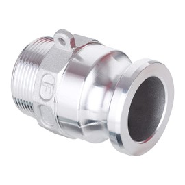 Aluminum Global Cam Lock Fittings Type F Cam & Groove Hose Fittings, 2 inch Camlock Coupling, 2" Plug x 2" NPT Male