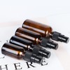 6PCS 15ml/0.5oz Amber Glass Lotion Pump Bottles Empty Refillable Cosmetic
