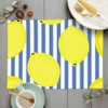 Beabes Lemons Dish Drying Mat,Yellow Lemons With Blue Stripes Design