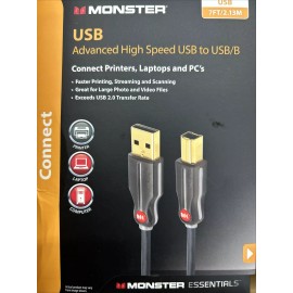 Monster Advanced High Speed USB to USB/B Cable 7ft 2.13M Printers laptops PC BN