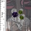 CAIRN Large Sterling Silver Scottish Thistle Brooch With Amethyst &