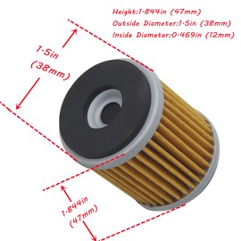 Road Passion Oil Filter Replacement for YAMAHA Yfm350 350 1996/ YFM350ER Moto-4 346 1987-1988 1990-1995/ Yfm350fw Big Bear 350 1987-1989/ YFP350 TerraPro 350 1988 2pcs