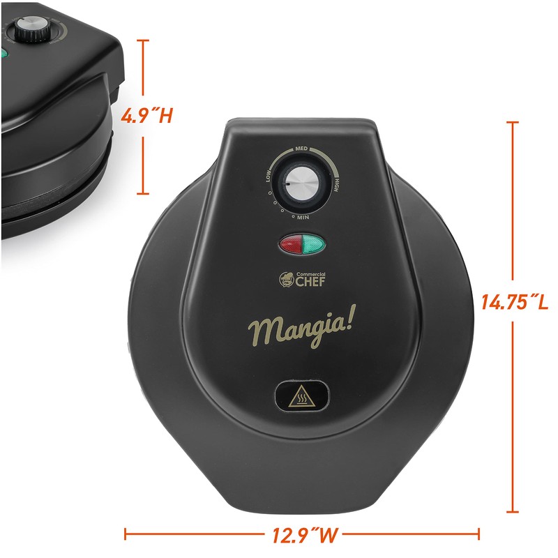 Commercial Chef Pizza Maker with Variable Temperature, 12-inch, Black