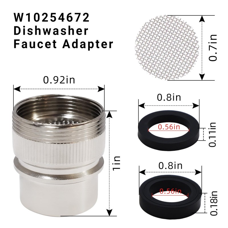 W10254672 Dishwasher Faucet Adapter Compatible With Whirlpool Kenmore W10254672 replacement