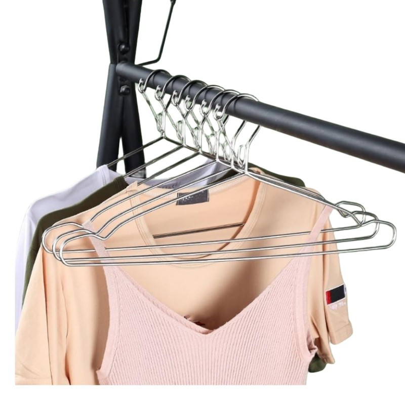 16.5” wire hanger 4mm lockable hangers 10Pack Stainless Steel Slim