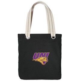 University of Northern Iowa Tote Bag RICH COTTON CANVAS UNI Panthers Bags Black