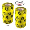 Vet Wrap Wrap Tape (Yellow with Paw Prints) (2 Pack)