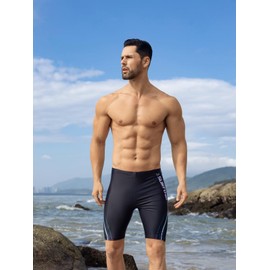 361 Men Jammers for Swimming Athletic Professional Swimsuits, Chlorine Resistant Durable Training Black, Blackd, X-Large