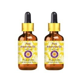 Deve Herbes Arborvitae Oil (Thuja plicata) with Glass Dropper | Cold Pressed | Pure | Natural | for Diluting Essential Oils | for Skin & Massage | Non-Sticky | Lightweight | Unisex | 15ml X 2 (1 oz)