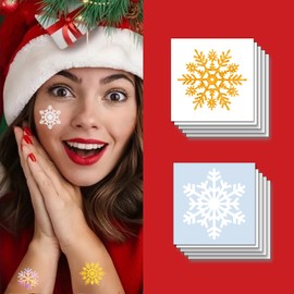 Y&C TENCOB 100 PCS Christmas Snowflakes Temporary Tattoos Sticker For Kids Boys Girls Women Man(Snowflake)