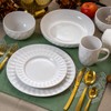 Elama White Porcelain Dish Dinnerware Set, 18 Piece, Sienna