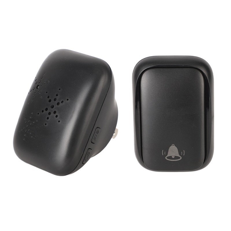 Black Self Powered Wireless Doorbell No Wiring Punching Outdoor Welcome