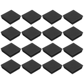 sourcing map 18Pcs Square Plastic Plug Insert, 2.36" x 2.36" Black Plastic Plugs End Cap Tube Cover for 54-58mm Inner Size Metal Pipe Post Furniture Chair Legs