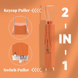 ATTACK SHARK KS01 2-in-1 Keycap Puller and Switch Puller for Mechanical Gaming Keyboards, Adjustable 304 Stainless Steel Keycap Remover, Effortless Switch Remover for Office Home- Orange