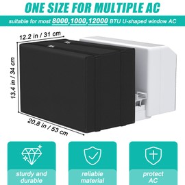 3 Layer U Shaped AC Cover for Midea, Windspeed 20.8"L x 13.4"H x 12.2"D Thicker U shaped Window Air Condition Cover Insulated Compatible with Midea U-Shaped Air Conditioner 8000/10000/120000 BTU