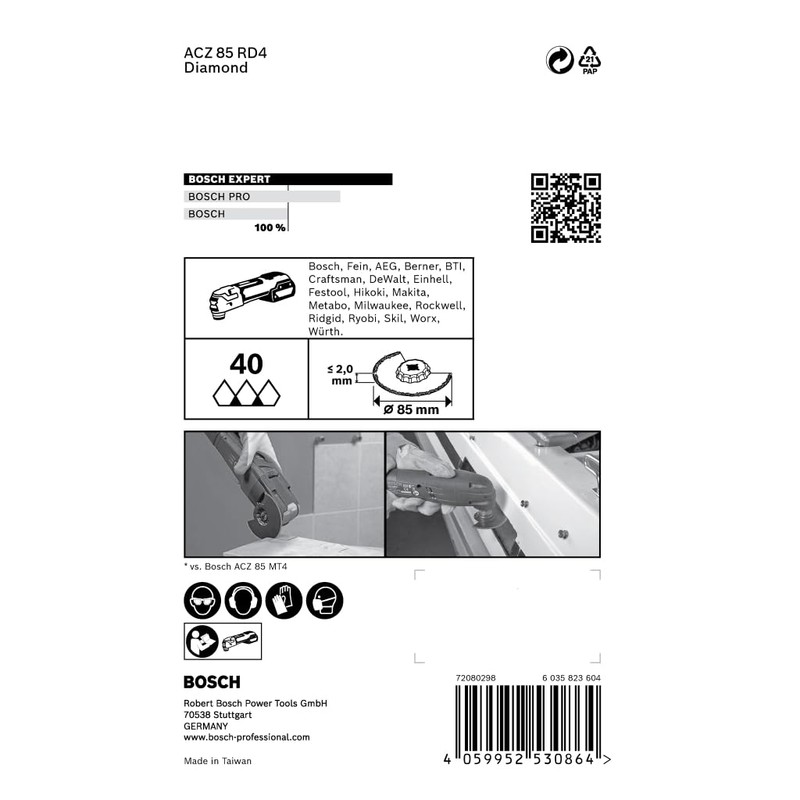 Bosch Dia Segment Saw Blade ACZ85RD4 Expert 2608900034 Diamond Technology