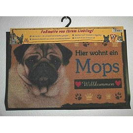 Pfronten Doormat Pug (36), Doormat, Weatherproof Dog